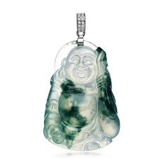 克徠帝-18K金金鑲玉吊墜