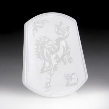 新疆天然和田玉白玉牌馬上有福32.42g專柜正品附帶證書