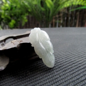 精美天然緬甸a貨翡翠玉冰底玉樹葉掛件/玉石葉子吊墜/翡翠玉葉項墜/玉緣軒正品
