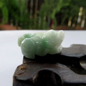 精品緬甸翡翠A貨豆綠招財辟邪小貔貅/緬甸翡翠玉石綠玉貔貅/保平安助事業/玉緣軒正品