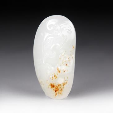 陶虎“品”款新疆天然和田玉羊脂玉籽料掛件辟邪玉雕大師收藏