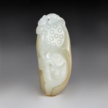 和田糖白玉掛件連年有余