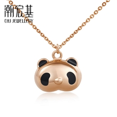 熊猫系列-ChiChi&QiQi(经典款)-彩18K金坠链