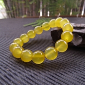 純天然巴西黃瑪瑙玉圓珠手鏈/玉緣軒正品