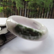 緬甸翡翠A貨紫羅蘭飄花玉手鐲