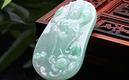 天然翡翠掛件--老坑冰糯種陽綠飄花細潤光澤厚實大氣觀音