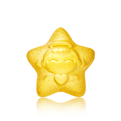 周大福福星寶寶可愛星星家和寶寶黃金足金吊墜