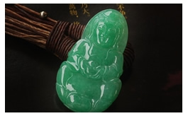 天然翡翠掛件--精品老坑冰糯種滿色翠綠水潤晶瑩雙面精雕靜雅慈悲辟邪觀音