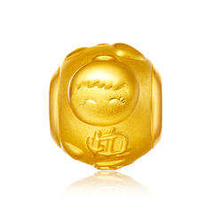 【送皮繩】FOLLOW周大福福星寶寶快樂寶寶黃金足金...