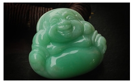 天然翡翠掛件--老坑糯種淺藍綠均色極細膩均勻潤澤晶瑩飽滿厚實雙面精雕大肚彌勒佛