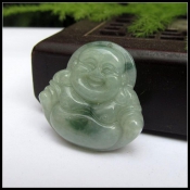 純天然緬甸a貨飄花翡翠玉佛吊墜