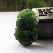 純天然新疆和田玉碧玉生肖馬吊墜