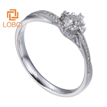 洛宝希女士钻石戒指求婚定情钻戒订婚结婚戒指裸钻定制LA215
