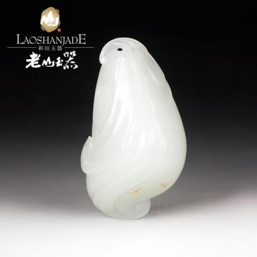 和田玉羊脂玉籽料掛件花卉雕琢細致精巧