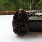 精美天然茶色瑪瑙玉本命佛阿彌陀佛