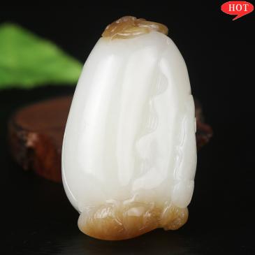 新疆和田玉白玉把件余錢97.77g(競拍)