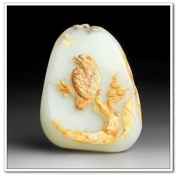 和田白玉大展宏圖手把件