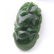 正宗開光和田玉碧玉貔貅吊墜★碧玉招財皮丘飾品★招財開運保平安送親人朋友首選禮品