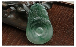 天然翡翠掛件-靜暮春曉金絲種雙喜臨門(mén)