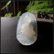 純天然冰種玉髓本命佛大日如來掛件