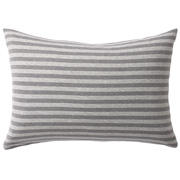棉天竺枕套43×63cm用/混灰色条纹