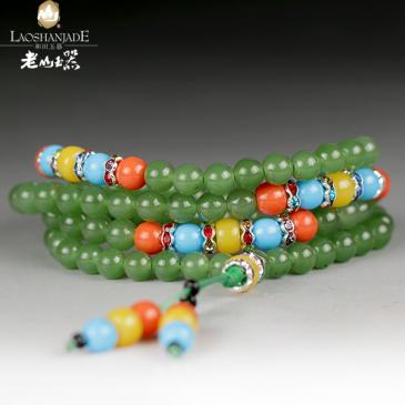 和田玉碧玉圓珠形手串拋光細(xì)膩手感溫潤(rùn)