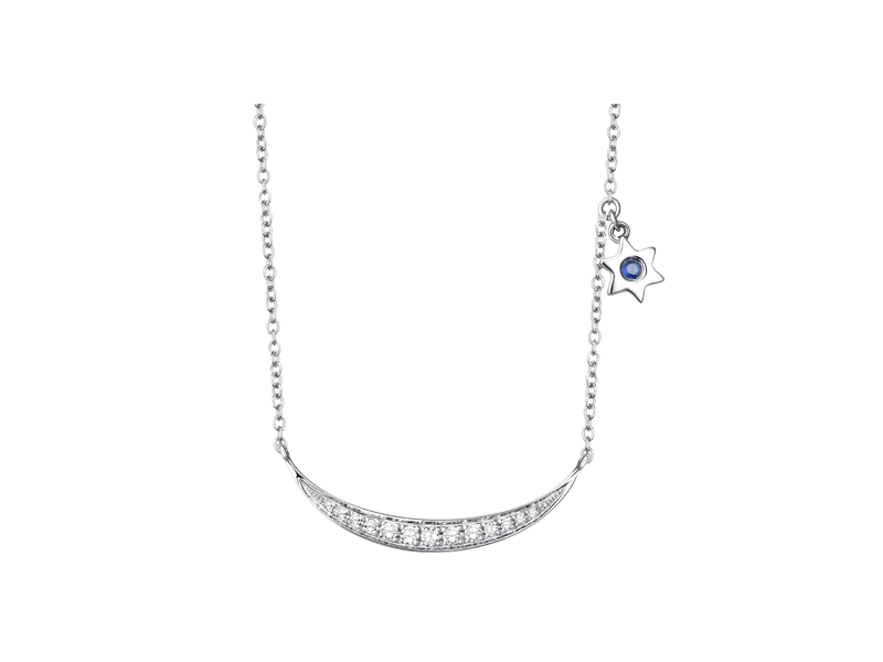 白18K金钻石宝石项链星河系列-MS-NWVA-00218
