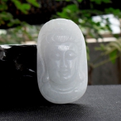 冰瑩翡翠A貨觀音頭菩薩吊墜