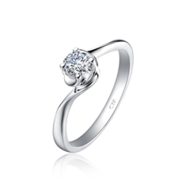 【灵犀】婚嫁扭身白色18K金镶钻石戒指
