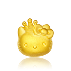 【送皮繩】HelloKitty凱蒂貓公主皇冠黃金...