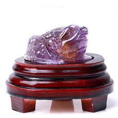 天然紫水晶金蟾擺件★精美水晶小號三足金蟾家居工藝品擺設(shè)★聚財鎮(zhèn)宅旺人緣