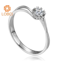 洛宝希 结婚钻石戒指 50分白金求婚1克拉钻戒女戒指裸钻定制 L225