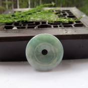 天然緬甸翡翠A貨滿綠色平安扣吊墜