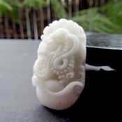 藍田玉十二生肖蛇掛件/玉石生肖吊墜/藍田玉生肖玉墜/生肖蛇開運護身符/玉緣軒正品