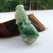 天然緬甸A貨翡翠玉白菜吊墜