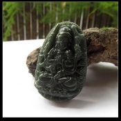 純天然新疆和田玉青玉屬鼠本命佛千手觀音掛件吊墜/玉緣軒正品