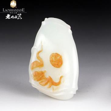 新疆和田玉籽料掛件福在眼前28.53g