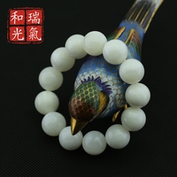 瑞氣和光CQ0026純天然白色硨磲佛珠手串情侶款純白硨蟝單圈手鏈男女款