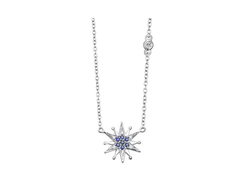 白18K金钻石宝石项链星河系列-MS-NWVA-00217