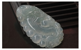 天然翡翠掛件-老坑冰種清雅淺綠水潤晶瑩雙面精雕魚躍龍門