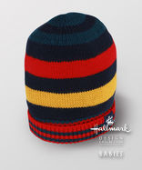 男童16秋冬羊毛棉质条纹保暖针织帽子