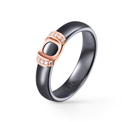 瓷爱一生-约定陶瓷18K金镶钻石戒指(黑)