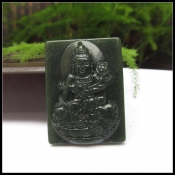 天然新疆和田玉青玉生肖龍蛇守護(hù)神普賢菩薩掛件