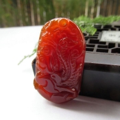 純天然巴西紅瑪瑙玉鳳凰吊墜