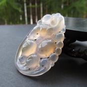 精品冰種天然原色玉髓財祿亞滾滾貔貅掛件