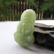 天然岫玉觀音掛件/玉石觀音菩薩項墜/岫巖玉觀音玉墜/玉緣軒正品