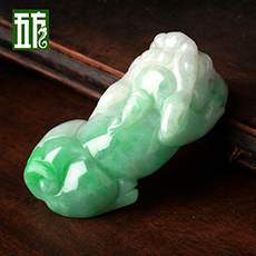 天然翡翠貔貅吊墜★翡翠A貨皮丘掛飾★招財旺財保平安