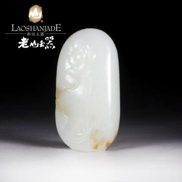 和田玉把件蓮手把件有糖