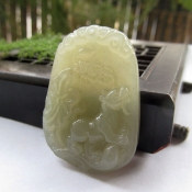 天然細潤和田玉生肖狗吊墜/和田玉青白玉十二生肖掛件項墜/生肖開運吉祥物/玉緣軒正品