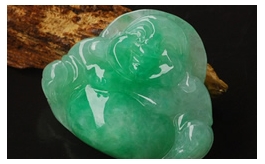 天然翡翠掛件--老坑冰糯種清雅嫩陽綠潤澤晶瑩飽滿圓潤小巧玲瓏歡樂笑佛